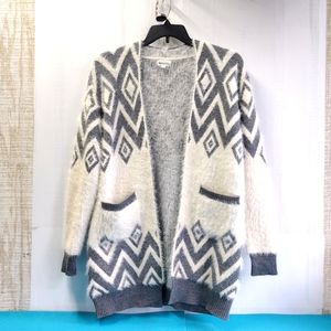 Merci Women's Fuzzy Long Sweater Knit Open Front Cardigan 1XL - 2XL